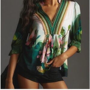Anthropologie Bl^nk London embroidered top.